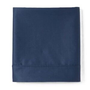 Threshold Twin XL Size 100% Cotton Smooth Sateen Metallic Blue Flat Sheet